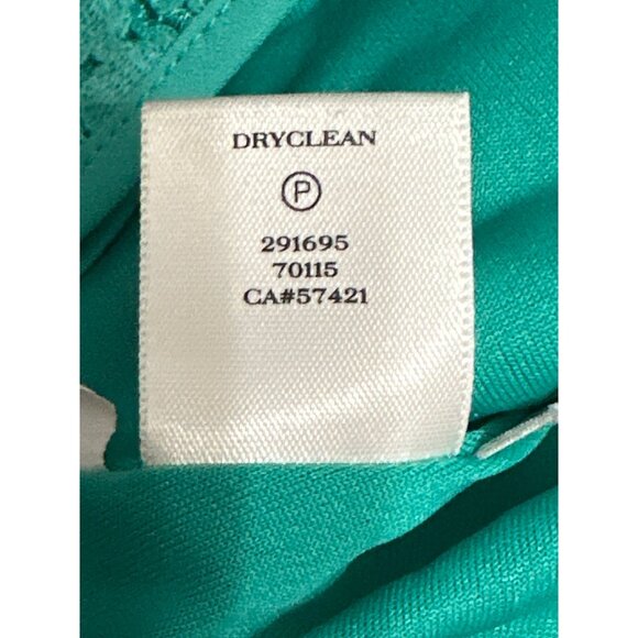 Ann Taylor Size 4 Turquoise Lace Peplum Blouse Chic Romantic Fit Floral Overlay - Picture 11 of 13